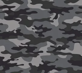 Fotobehang Camouflage Grijze camouflage naadloze patroon stijlvolle achtergrond voor textiel. Ornament. Afdrukken