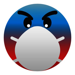 Emoticon 5 usando una mascarilla de protección contra el coronavirus (covid-19).