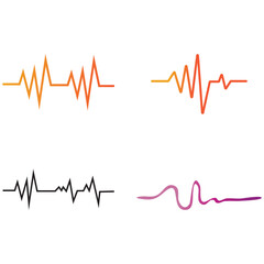 Set Sound waves vector illustration