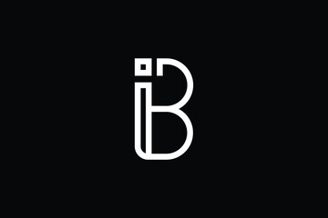 Minimal Innovative Initial BI logo and IB logo. Letter BI IB creative elegant Monogram. Premium Business logo icon. White color on black background