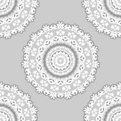 Seamless lacy mandala background. Oriental pattern. Decorative vector texture with elements in ethnic style.