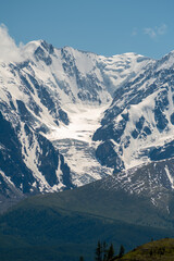 Fototapeta na wymiar Glacier in the North Chuysky ridge, Altai Mountains