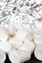 Fototapeta na wymiar Lots of little delicious marshmallows
