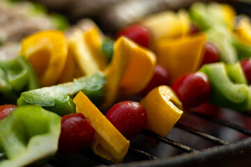 viande légumes barbecue cuisson couleur