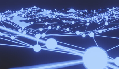 Abstract network digital technology concept.
Molecules technology with polygonal shapes background. 