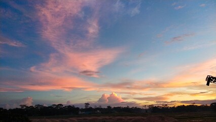 sunset in the city
