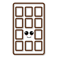 Cartoon icon of a happy chocolate bar. Candies icon - Vector