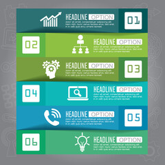 Infographic template and options with flat icons for presentation.