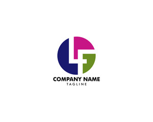 Initial Letter LF Logo Template Design