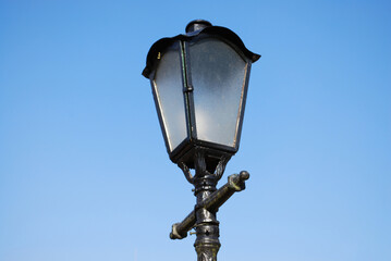 Fototapeta na wymiar antique iron and glass lamp