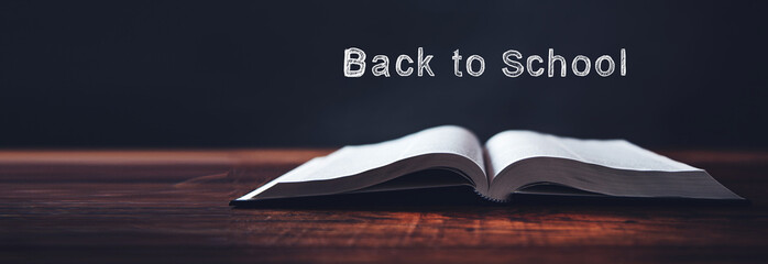 back to school text and book