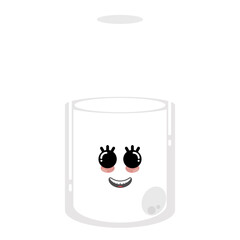 Cartoon icon of a happy milk bottle - Vector