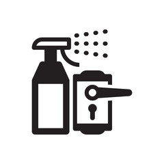 Cleaning spray door knob icon
