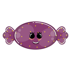 Cartoon icon of a happy caramel. Candies icon - Vector