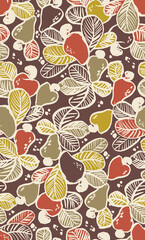 Seamless pattern with Cashew Fruits in 5 colors