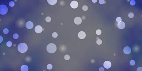 Dark BLUE vector texture with circles, stars. Colorful illustration with gradient dots, stars. Pattern for wallpapers, curtains.