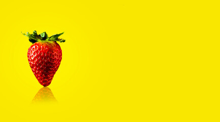 strawberry on yellow background