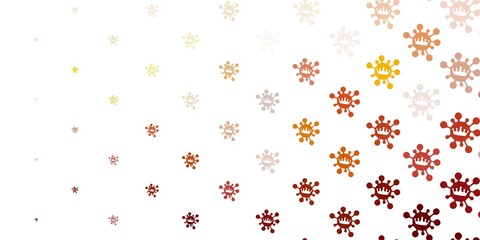 Light yellow vector background with covid-19 symbols.