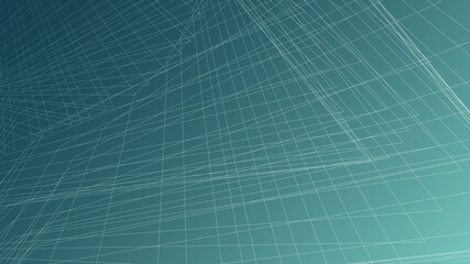 Abstract geometric green background with interwoven lines. 16:9 Aspect Ratio.Vector illustration.