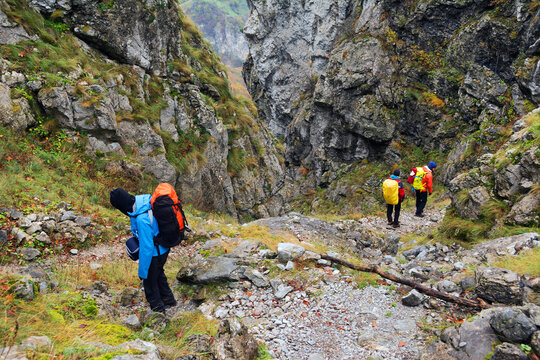 Autumn trekking in Cernei Mountains, Crovuri, Romania, Europe