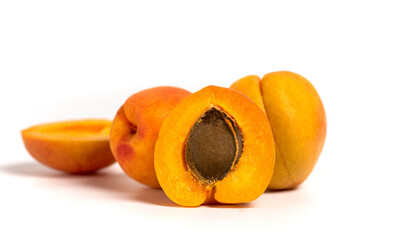 Fresh Apricot fruit isolated on white background