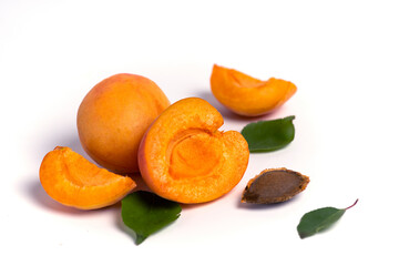 Fresh Apricot fruit isolated on white background