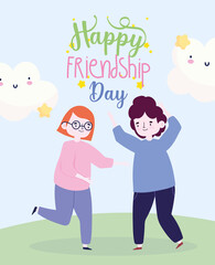 happy youth day celebration cartoon character young man and woman