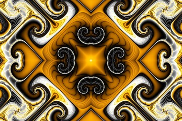 Abstract digital geometrical pattern. Symmetric ornate pattern.