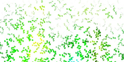 Light green, yellow vector pattern with abstract shapes.