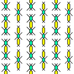 A variant of the pattern is a braided pigtail made of lines on cells on a white background. Pattern of different shapes from a pigtail.