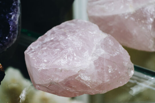 Raw violet amethyst rock with crystal ametist