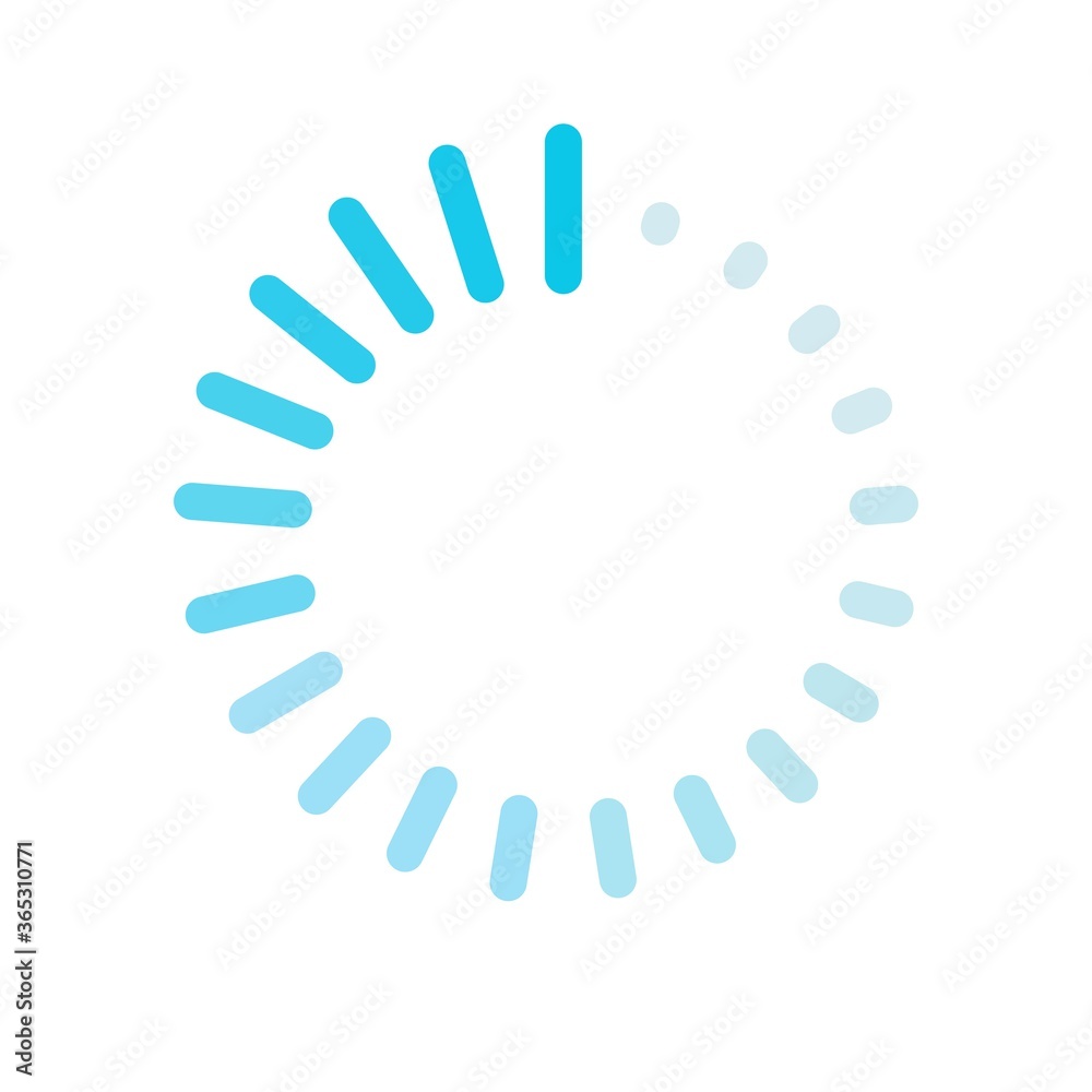 Poster loader or loading icon isolated vector rotating indicator for animated downloading process symbol, p
