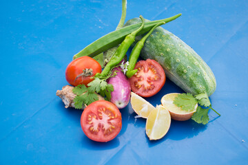 Raw vegetables background.Healthy organic food concept.
