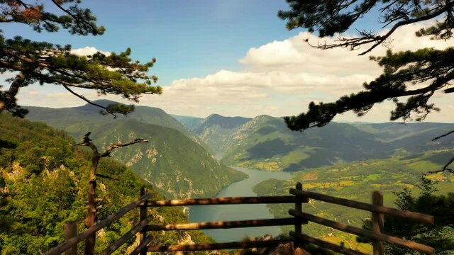 View at Perucac lake and river Drina from Tara mountain in Serbia