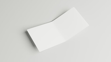 Square Bi-Fold Brochure Mockup -3D illustration