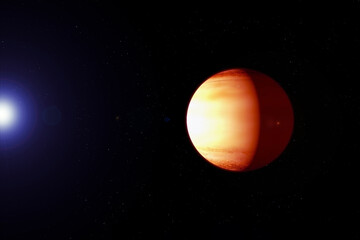 Exoplanet in a far dark space. Elements of this image were furnished by NASA.
