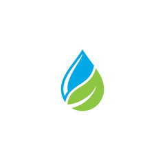 Water Drop and Leaf logo / icon design
