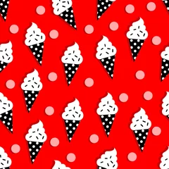 Gordijnen vector ice cream pattern © Fuad