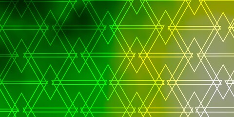 Light Green vector template with crystals, triangles. Glitter abstract illustration with triangular shapes. Pattern for commercials.
