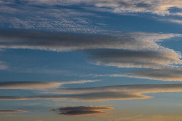 Fototapeta na wymiar Sunset Cloud Formations in a Spring Sky