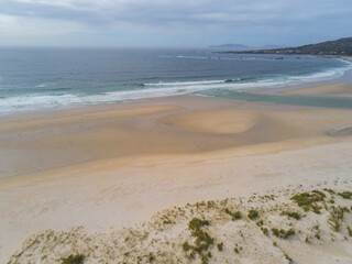 Beautiful view of beach in Galicia.Spain. Drone Photo