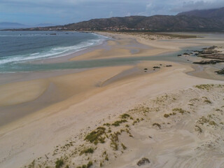 Beautiful view of beach in Galicia.Spain. Drone Photo