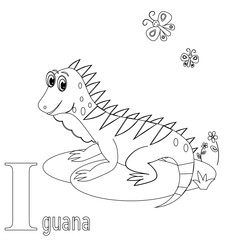 animal alphabet  coloring book vector illustration