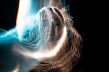 	
lightpainting portrait, new art direction, long exposure photo without photoshop, light drawing...