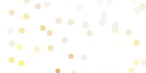 Light orange vector background with christmas snowflakes.