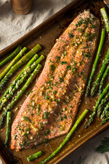 Homemade Roasted Salmon Filet and Asparagus