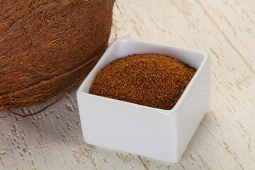 Coconut brown sugar in the bowl