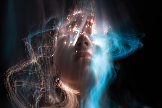 light new photo art direction, long exposure photo without photoshop, light drawing at long exposure	
