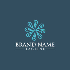 abstract luxury coral logo
