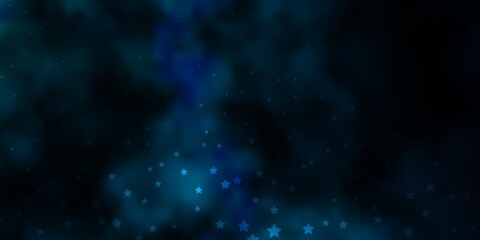 Dark Blue, Green vector background with small and big stars. Decorative illustration with stars on abstract template. Pattern for websites, landing pages.